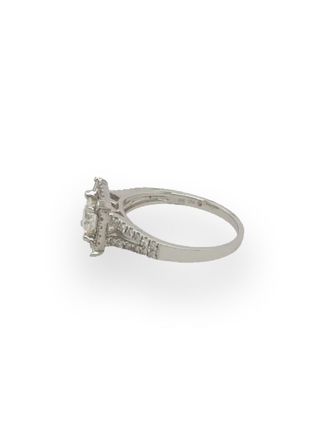 Round Diamond with Square Halo