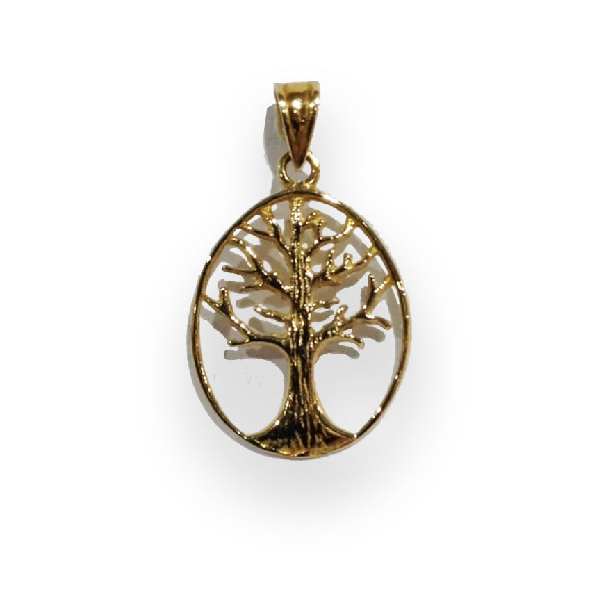 Tree of Life Gold Oval Pendant