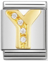 Big Link - Letter Y with CZ Gold Charm