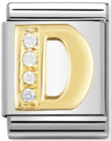 BIG Links - Letter D with CZ Gold Charm