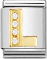 Nomination Letter L Gold CZ Big Link