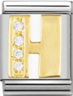 Nomination Letter H Gold CZ Big Link
