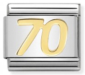 Nomination 030109/38 Number 70 gold charm
