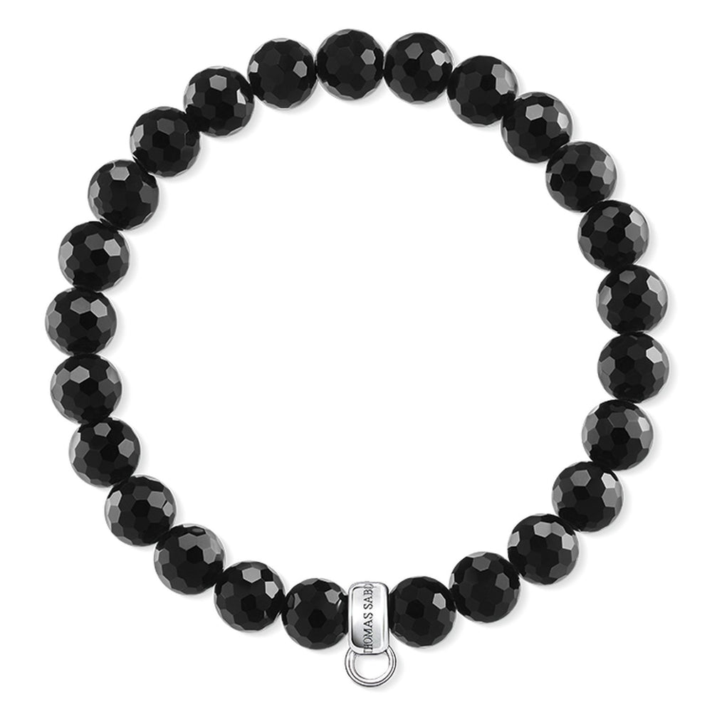 "Black" Small Beaded Charm Bracelet