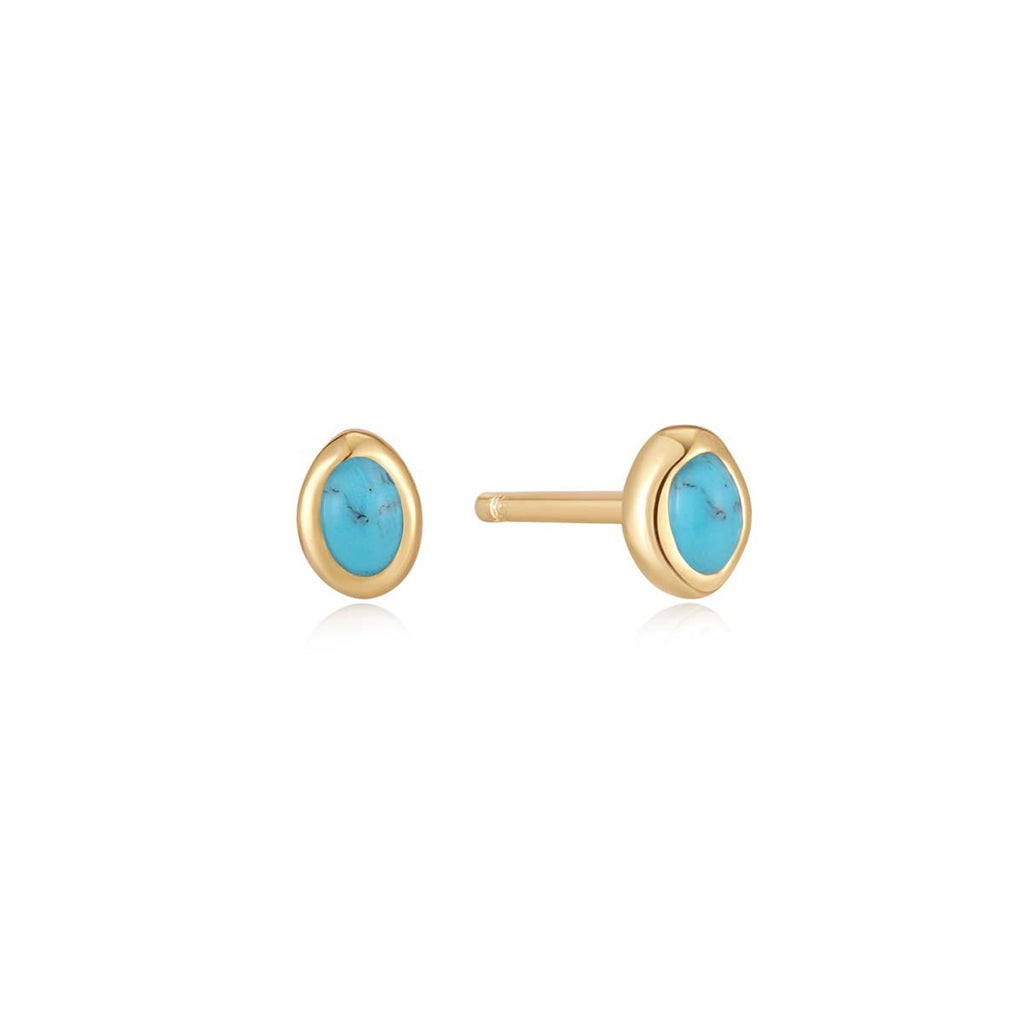 Making Wave Turquoise Studs - 2 colours