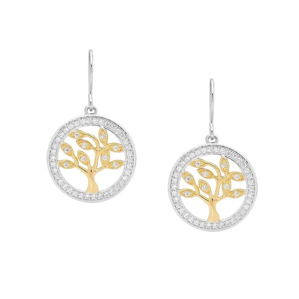 Tree of Life Earrings w/ CZ - 2 colours
