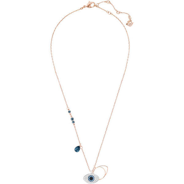 Duo Evil Eye Rosegold Tone Pendant Necklace