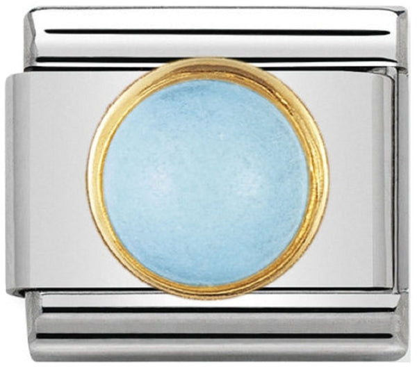 Gemstones - December Birthstone (Round Turquoise) Gold Charm