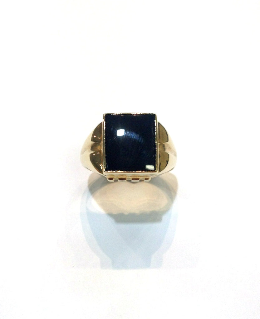 Square Onyx Gold Ring