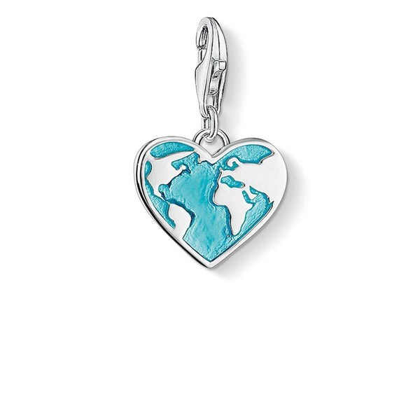 Heart of the World Turquoise Silver Charm