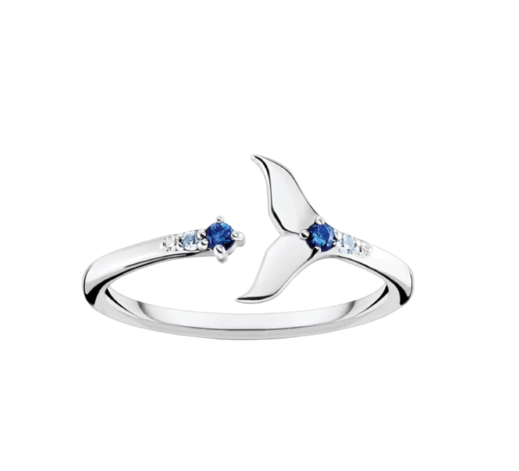 Ocean Open Dolphin Tail Ring