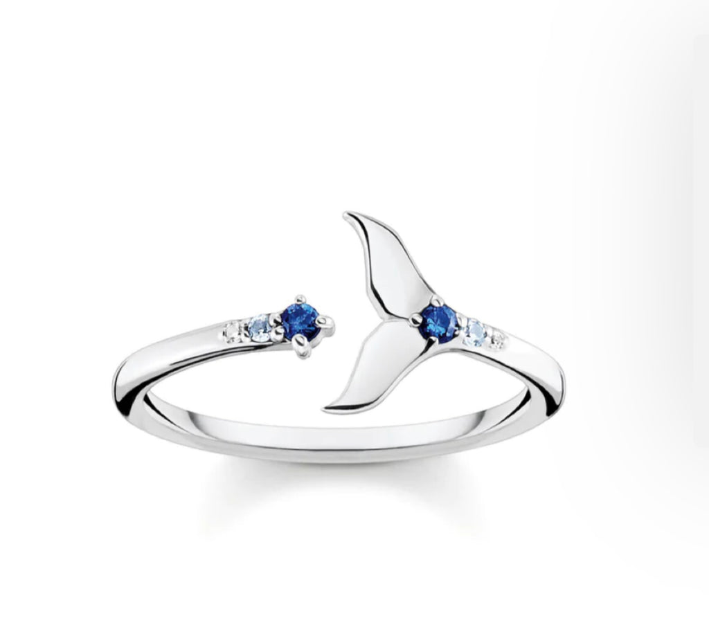 Ocean Open Dolphin Tail Ring