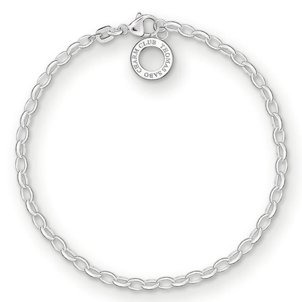 (Classic Fine Links) Charm Club Silver Belcher Bracelet