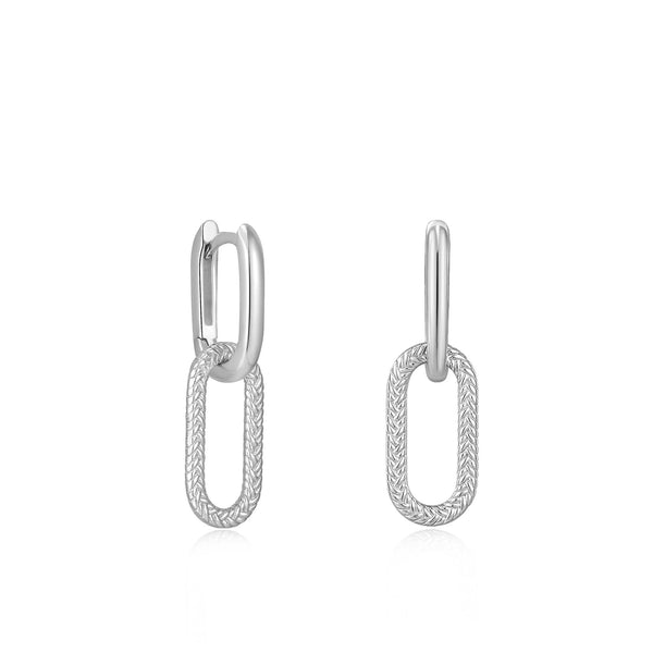 Ropes and Dreams - Rope Oval Silver Drop Earrings
