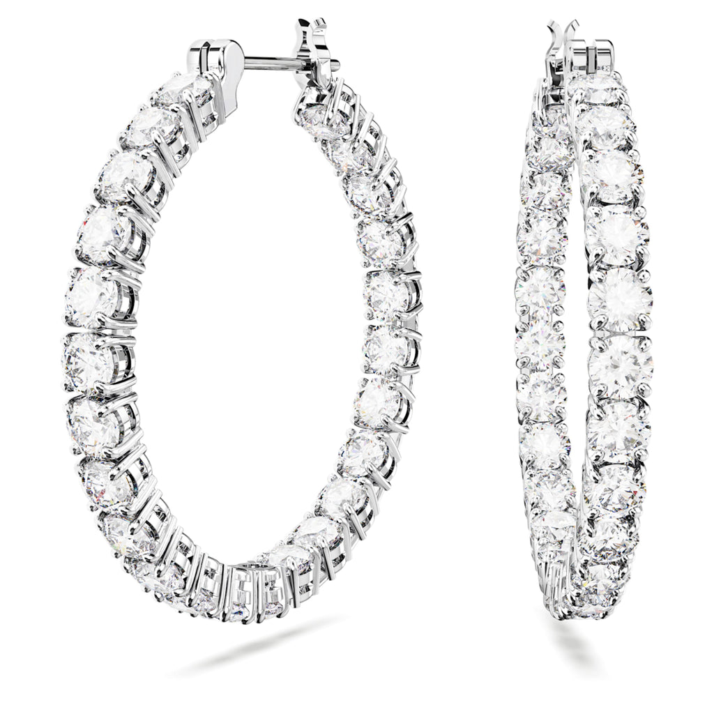 Matrix hoop earrings (White)