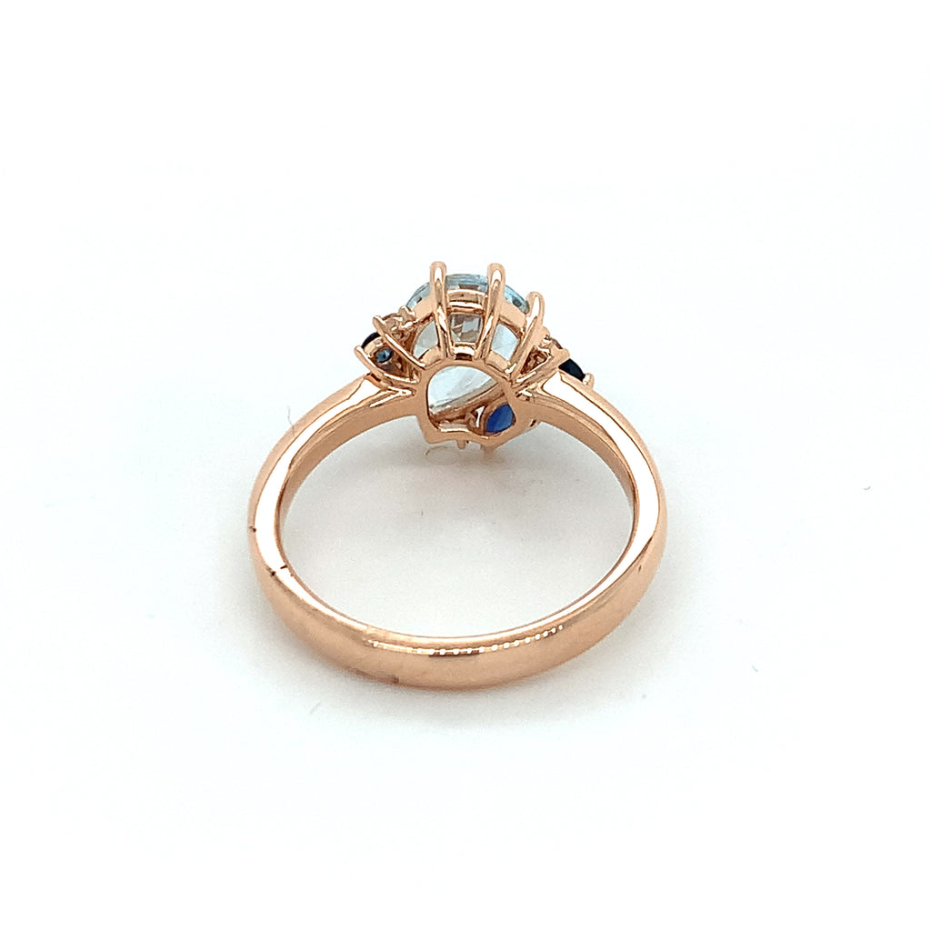 Michelle Sapphire Aquamarine Ring