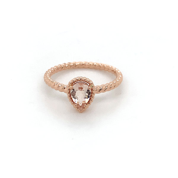 Twisted Morganite RoseGold Ring