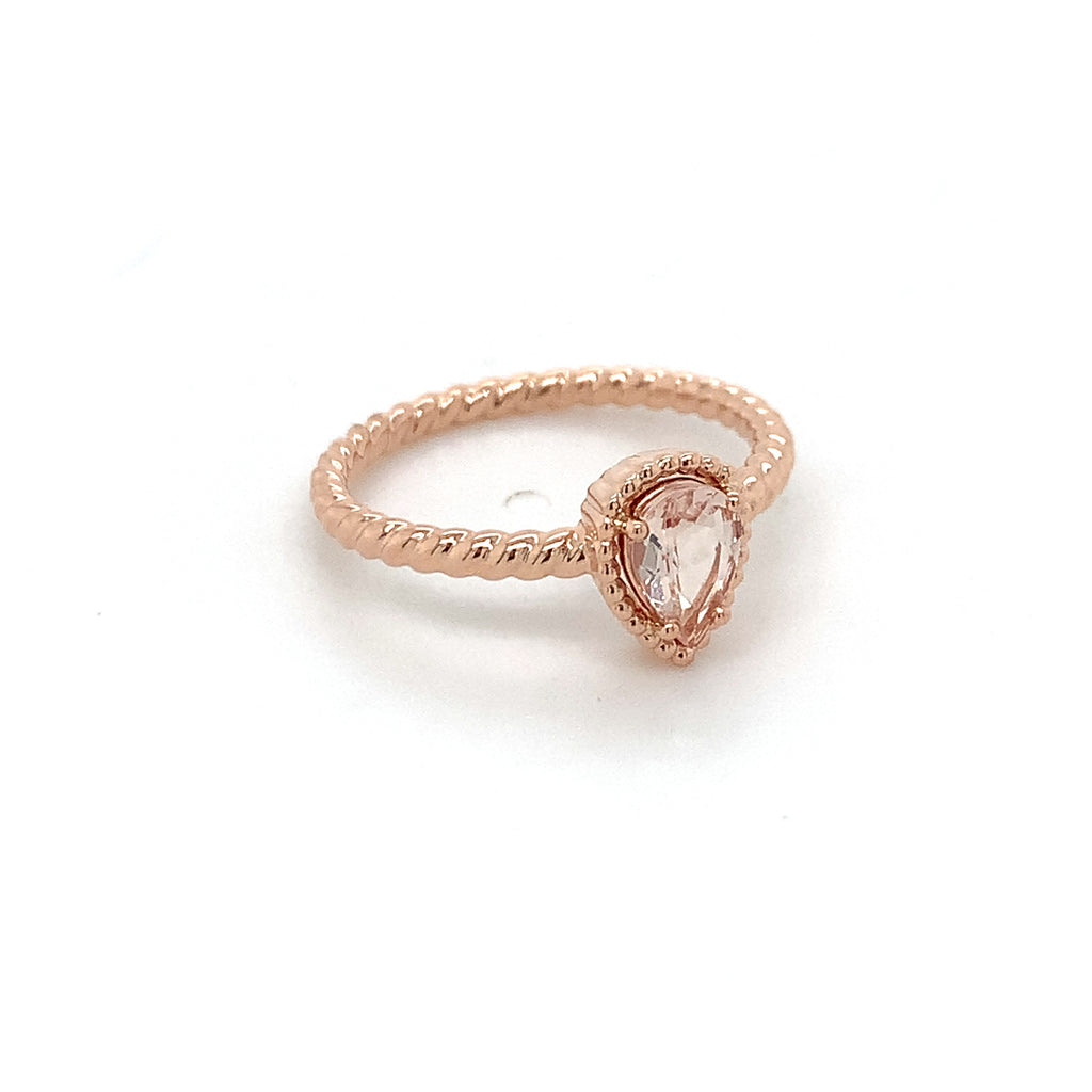 Twisted Morganite RoseGold Ring