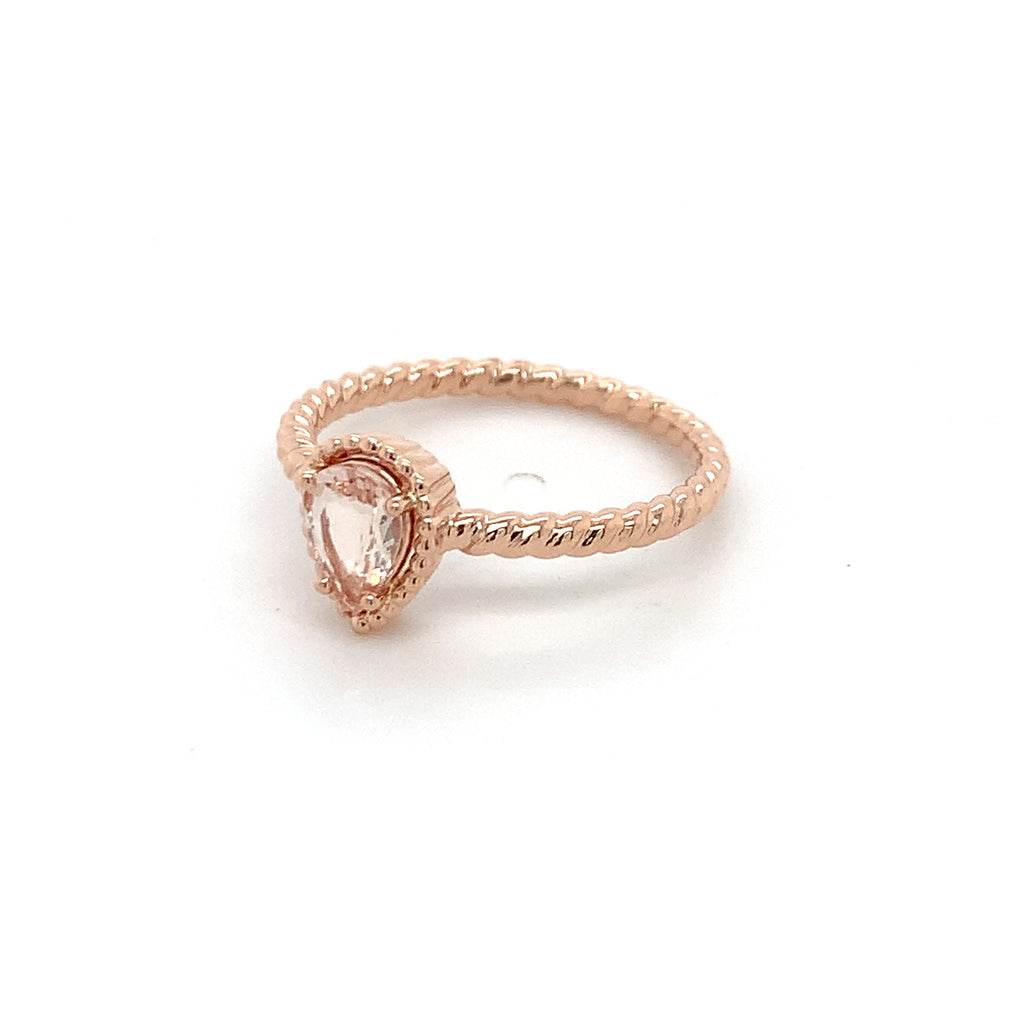 Twisted Morganite RoseGold Ring