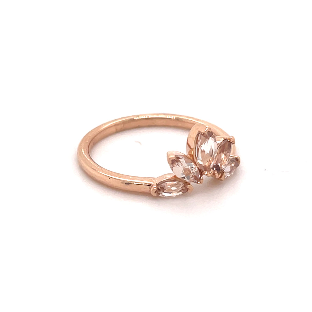 14ct Rose Gold Morganite Crown Ring