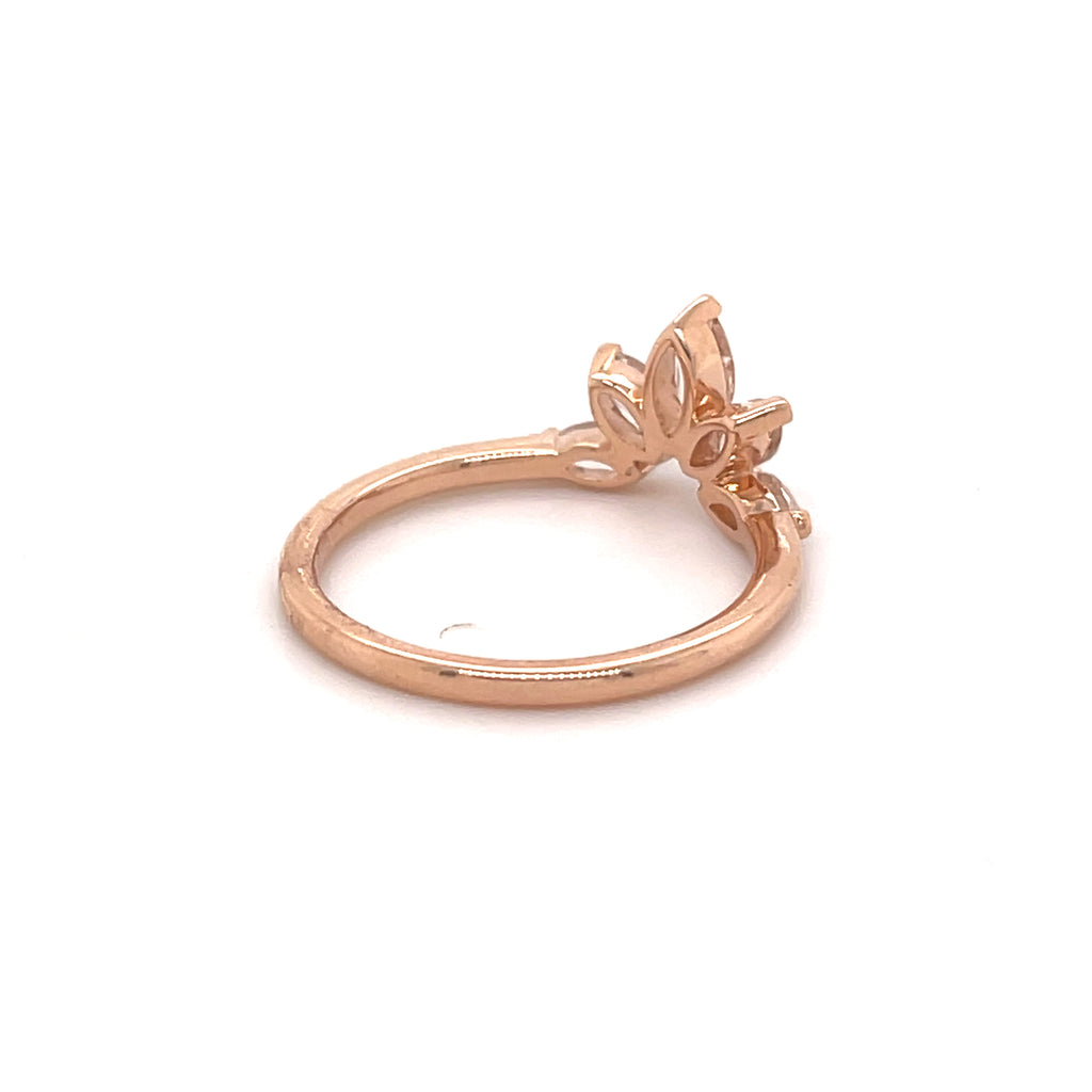 14ct Rose Gold Morganite Crown Ring
