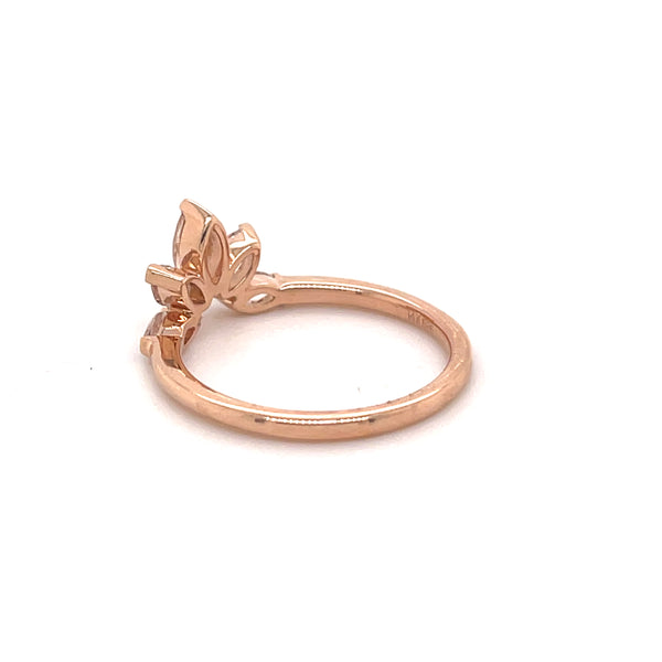 14ct Rose Gold Morganite Crown Ring