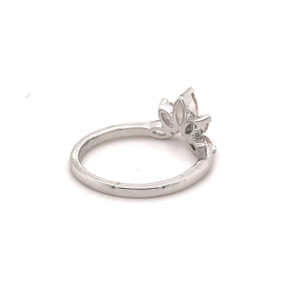 14ct White Gold Morganite Crown Ring