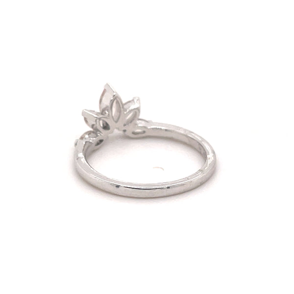 14ct White Gold Morganite Crown Ring