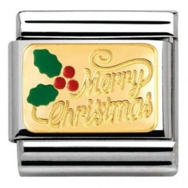 Christmas - Merry Christmas Gold Charm