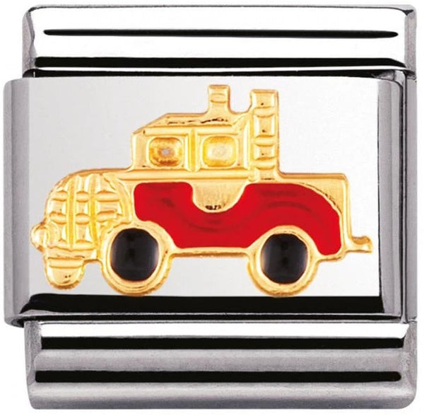 Transport - Red Firefighter Truck Gold Charm