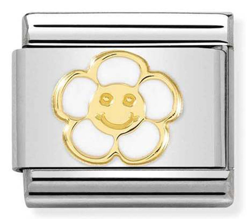 Flower with Smile Gold Charm