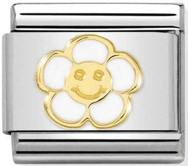 Nature - Flower with Smile Gold Charm