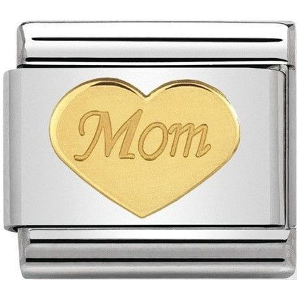 Mom Heart 18ct Gold Charm