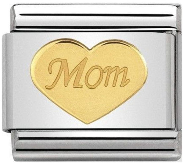 Family - Mom Heart Gold Charm