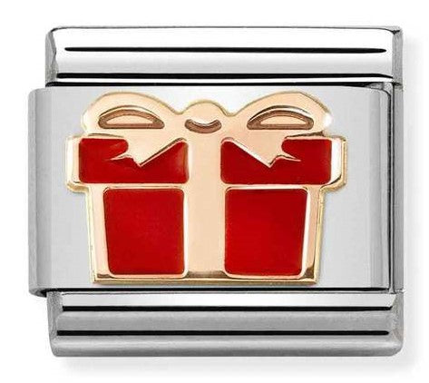 🎄Christmas - Red Gift Box Rosegold Charm