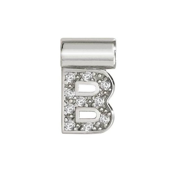 Seimia - Letter B with CZ Silver Pendant