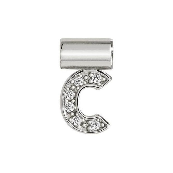 Seimia - Letter C with CZ Silver Pendant