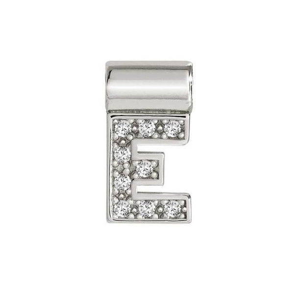 Seimia - Letter E with CZ Silver Pendant