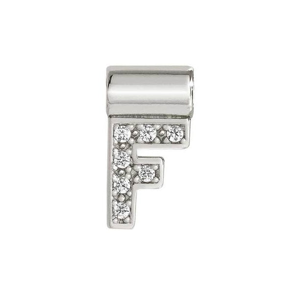 Seimia - Letter F with CZ Silver Pendant