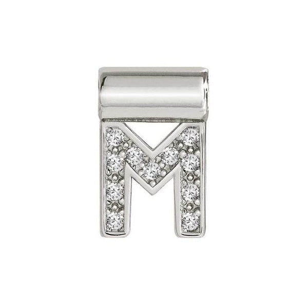 Seimia - Letter M with CZ Silver Pendant