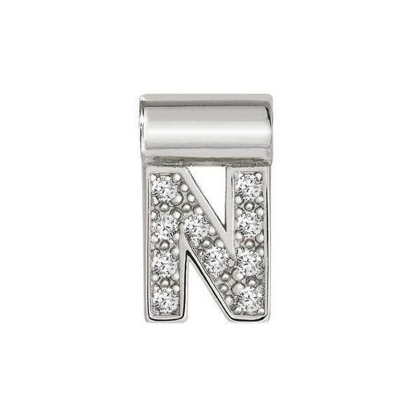 Seimia - Letter N with CZ Silver Pendant
