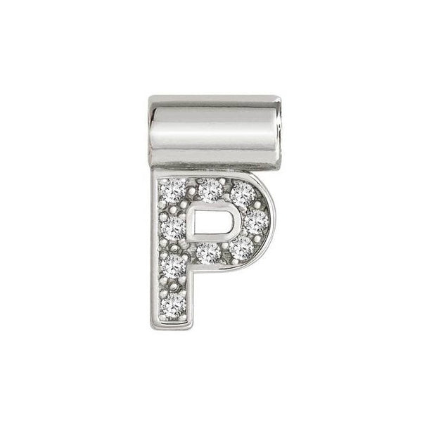 Seimia - Letter P with CZ Silver Pendant