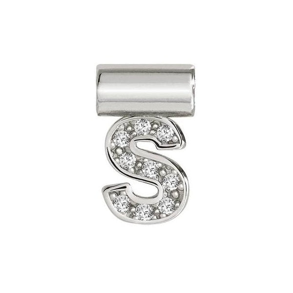 Seimia - Letter S with CZ Silver Pendant