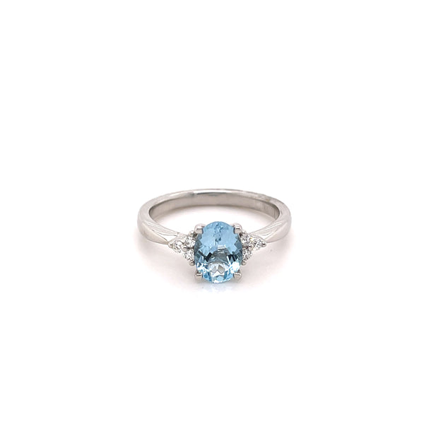 Abigail Aquamarine Platinum Ring