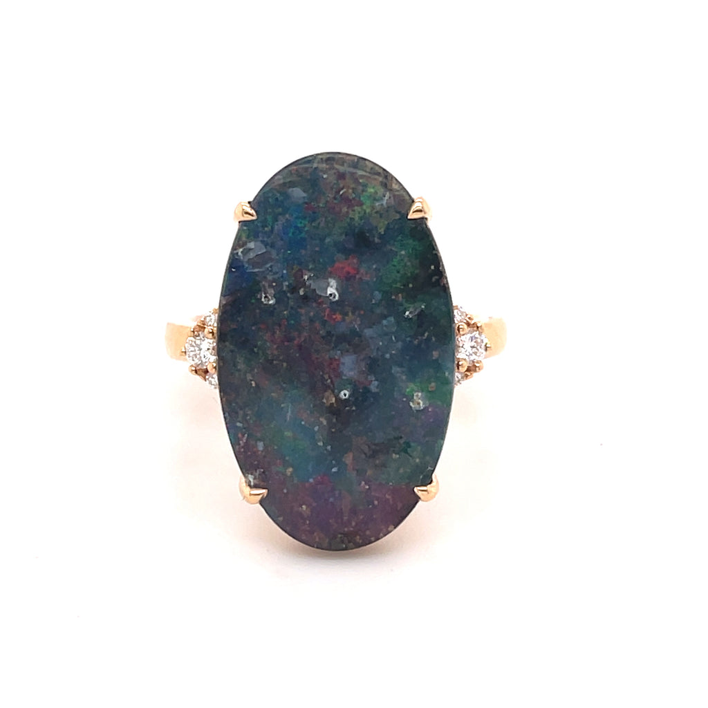 Black Fire Opal Ring