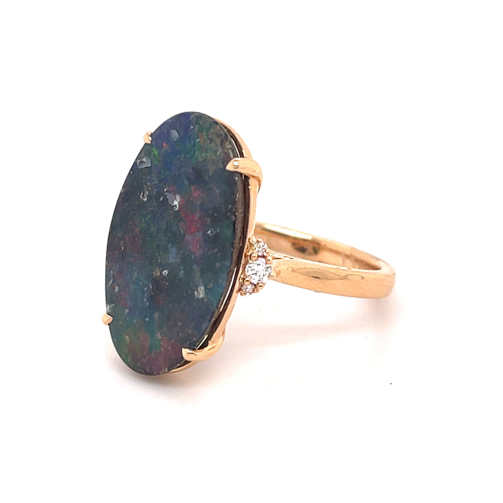 Black Fire Opal Ring