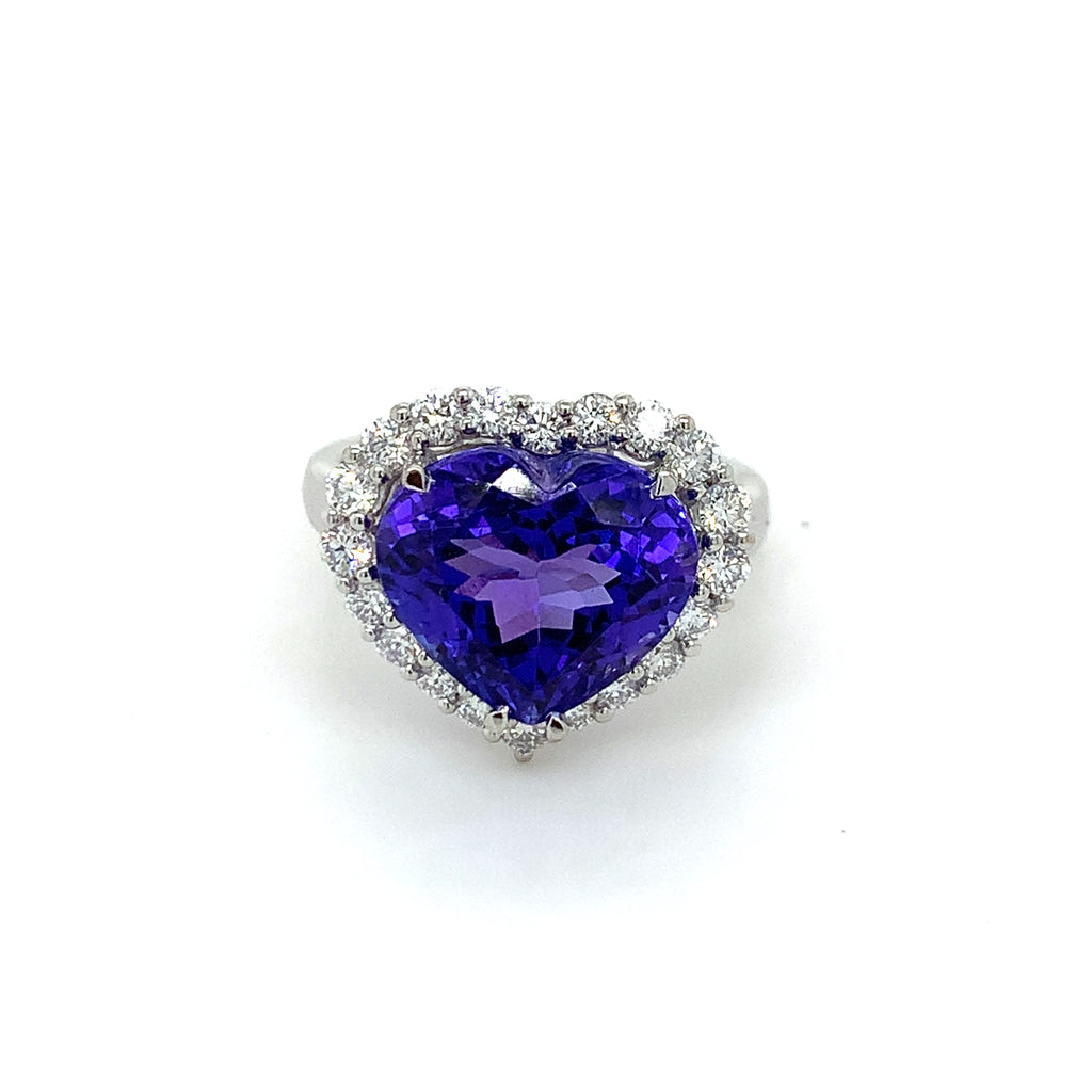 Pale Violet Heart Tanzanite Ring