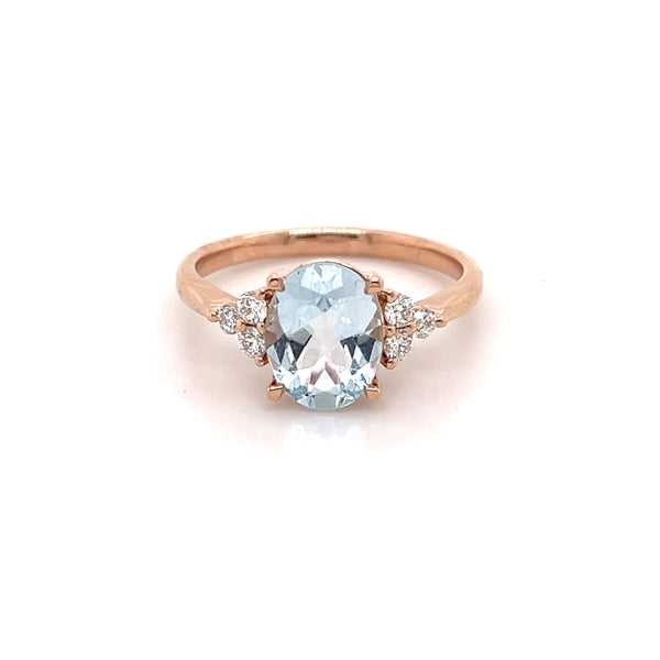 Coralia 14ct Rose Gold Aquamarine Ring
