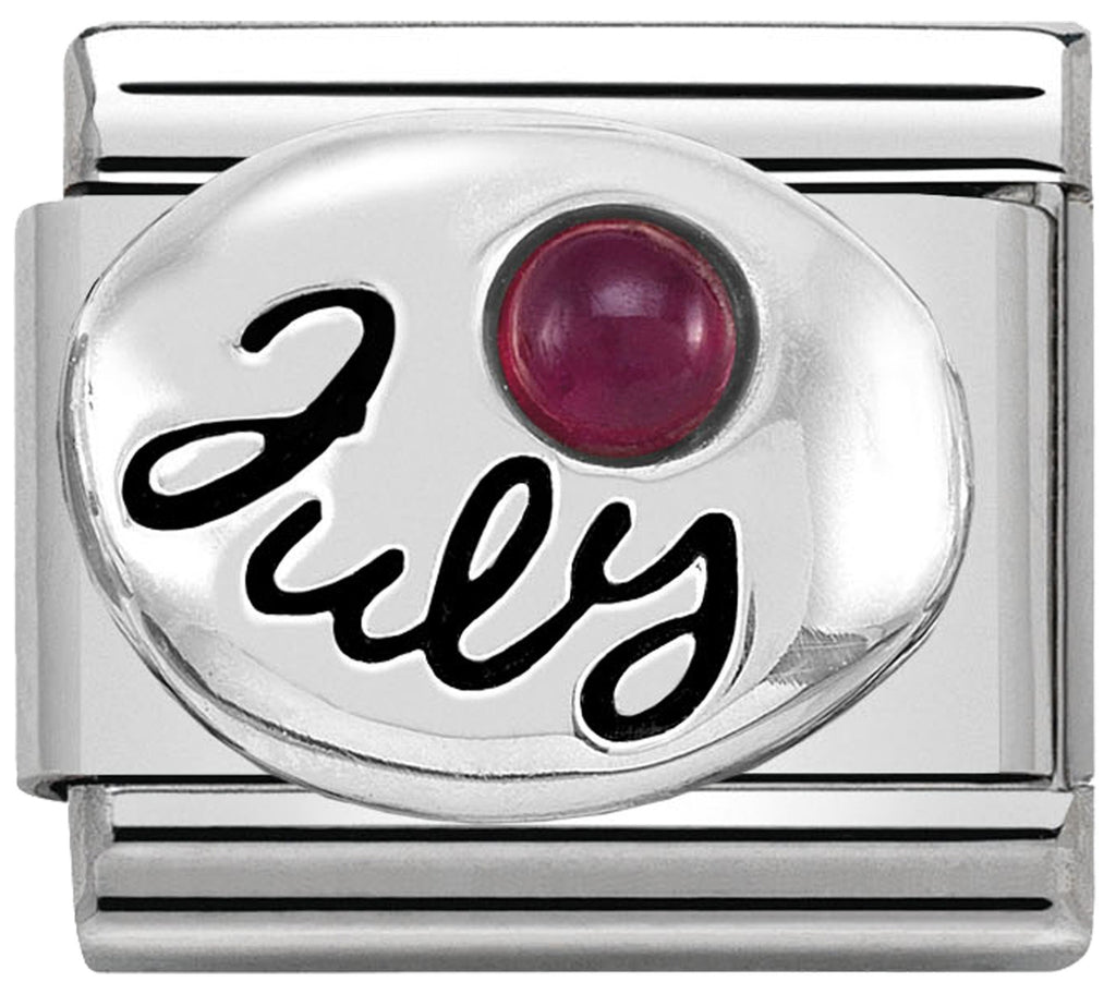 Birthstone - July (Ruby) Silver Charm