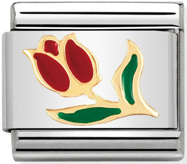 Nature - Red Tulip Gold Charm
